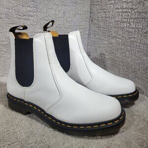 Dr. Martens Air Wair Women's Size 11 US White Leather Pull on Chelsea Boots 2976